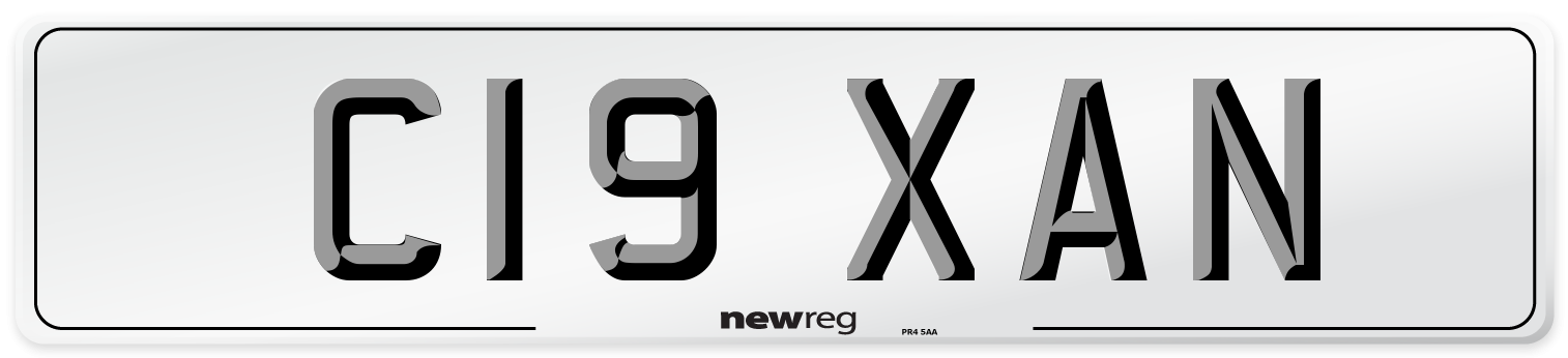 C19 XAN Number Plate from New Reg